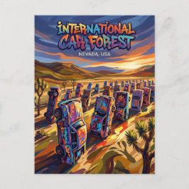 Cartão Postal Floresta Internacional de Carros da Última Igreja 