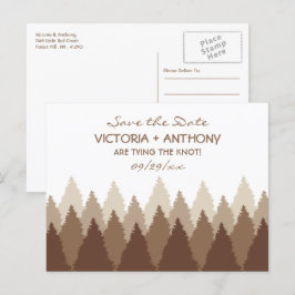 Cartão Postal Floresta Marrom Woodland Casamento Salve A Data