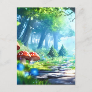 Cartão Postal Floresta Mushroom