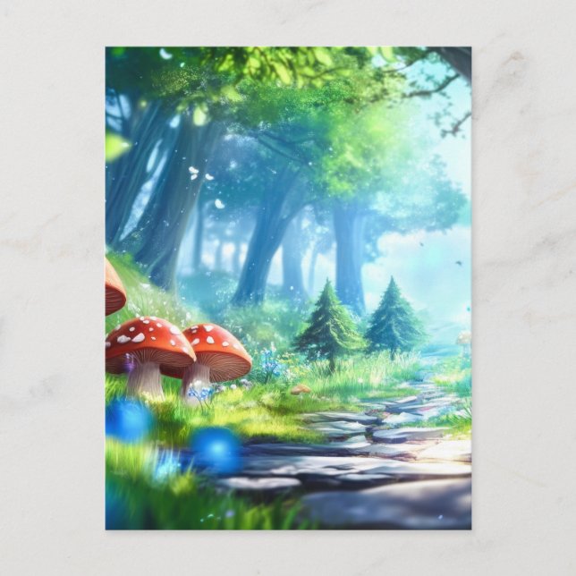 Cartão Postal Floresta Mushroom (Frente)