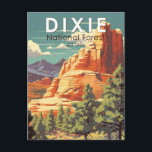 Cartão Postal Floresta Nacional de Dixie Utah Viagem Arte Vintag<br><div class="desc">Desenho de arte vetorial da Floresta Nacional de Dixie. A maior floresta nacional em Utah,  que se estende pela divisão entre a Grande Bacia e o Rio Colorado.</div>