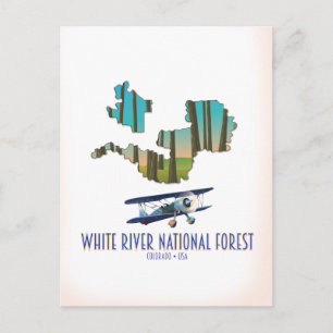 Cartão Postal Floresta Nacional de White River Colorado mapa EUA
