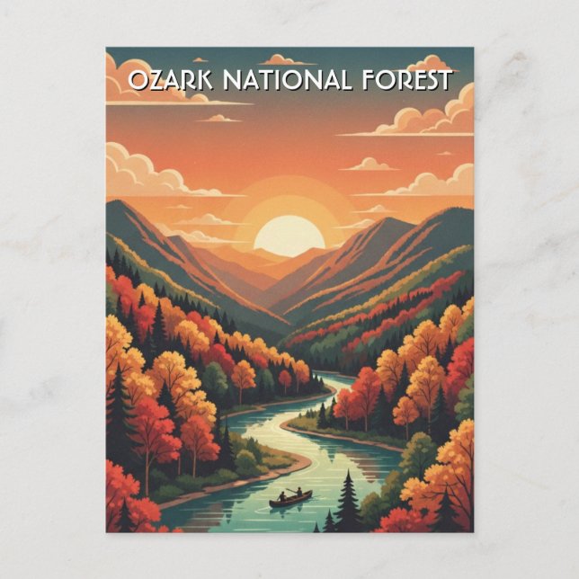 Cartão Postal Floresta Nacional Ozark Arkansas (Frente)