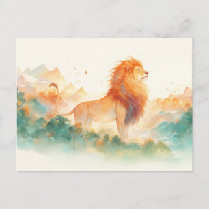 Cartão Postal Floresta Nebulosa da Montanha do Leão Majestoso