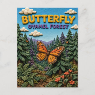 Cartão Postal Floresta Oyamel Borboleta Moderna KlayKoo