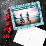 Cartão Postal Floresta Pinheira Lua Estrelas Férias PERSONALIZAD<br><div class="desc">Personalize este cartão adicionando sua própria foto e texto. Árvores doces constituem o fundo. Procure mais cores e designs no meu compro ou me avise se você quer algo personalizado. Obrigados para comprar comigo!</div>
