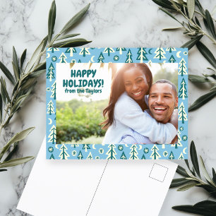 Cartão Postal Floresta Pinheira Lua Estrelas Férias PERSONALIZAD