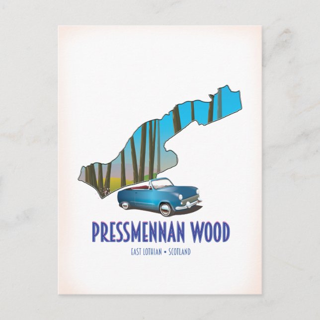 Cartão Postal Floresta Pressmennan Escócia (Frente)