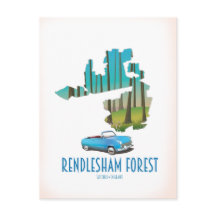 Floresta Rendlesham Suffolk Mapa Antigo