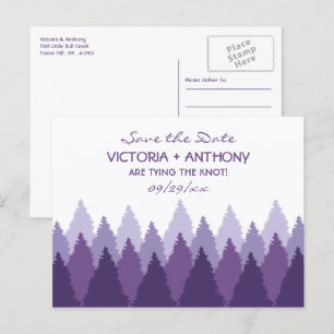 Cartão Postal Floresta Roxa Cordilheira Bosque Casamento Save Th