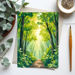 Cartão Postal Floresta Verde Exuberante   Paisagem da Natureza A