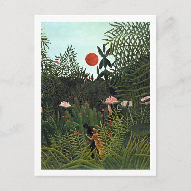 Cartão Postal Floresta Virgem Bela de Henri Rousseau (Frente)