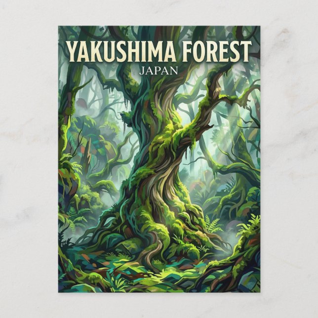 Cartão Postal Floresta Yakushima Japão (Frente)