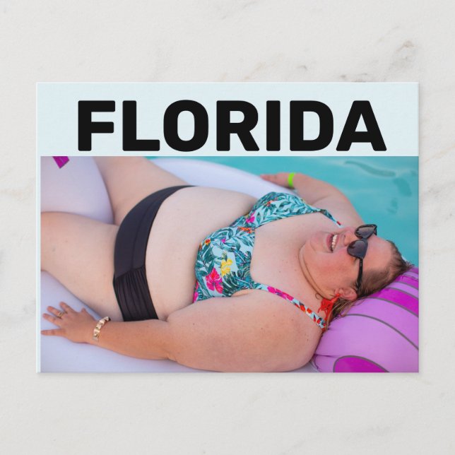 Cartão Postal FLORIDA BBW BIG BIKINI GIRL EM PRAIA Cartão-postal (Frente)