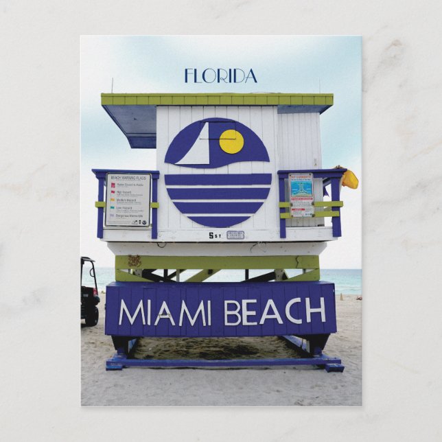 Cartão Postal Flórida de Miami Beach #02 (Frente)