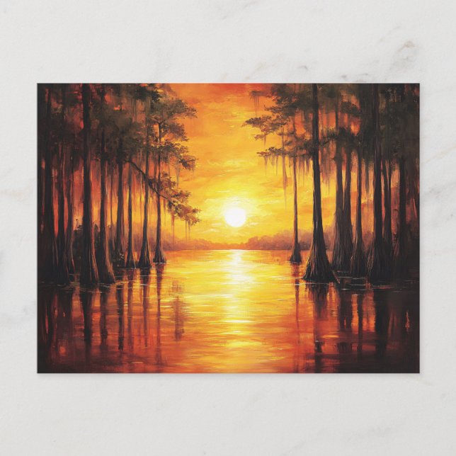 Cartão Postal Florida Everglades Sunset Landscape Painting (Frente)