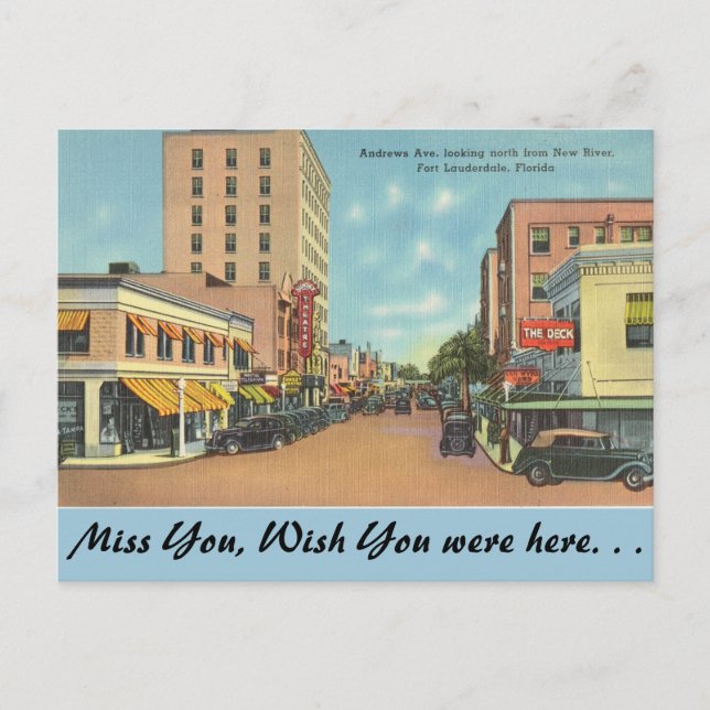 Cartão Postal Flórida, Ft. Lauderdale, Andrews Ave. (Frente)