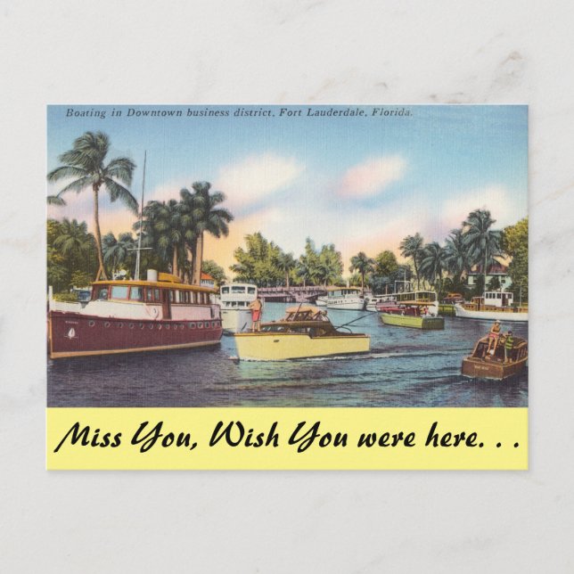 Cartão Postal Flórida, Ft. Lauderdale, Centro Barco (Frente)
