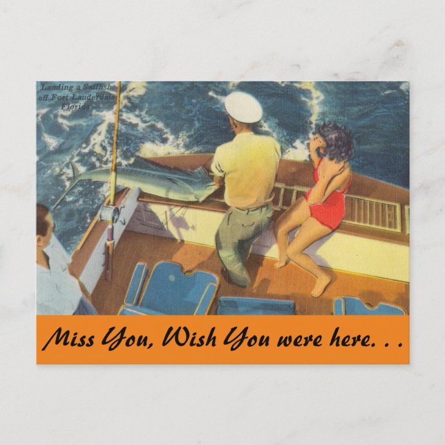 Cartão Postal Flórida, Ft. Lauderdale, pesca à vela (Frente)