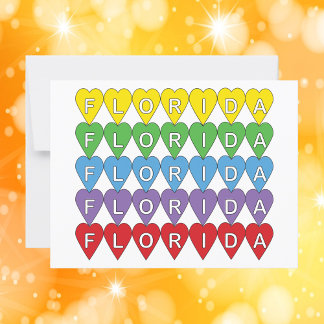 Cartão Postal Flórida Heart Colorful