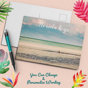 Cartão Postal Florida Keys Pelican Sentado No Oceano