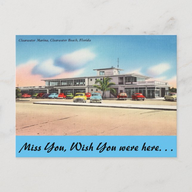 Cartão Postal Flórida, Marina Clearwater, praia Clearwater (Frente)