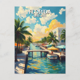 Cartão Postal Florida Palm Tree Beach Vintage