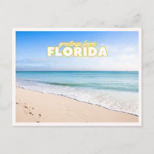 Cartão Postal Florida Praia Retro Vintage Viagem Lembrança