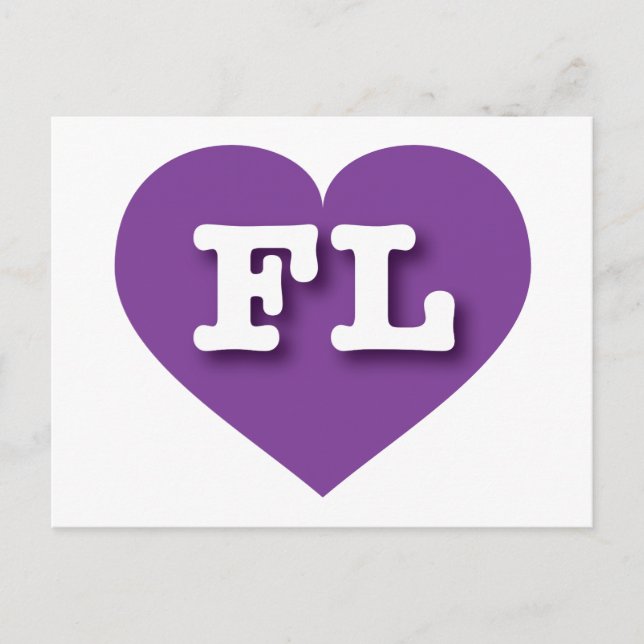 Cartão Postal Flórida Purple Heart - Eu amo FL (Frente)