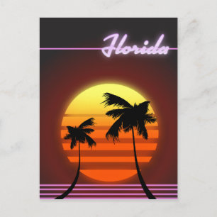 Cartão Postal Flórida Sunset 1984 poster