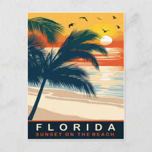 Cartão Postal Flórida, Sunset na praia, Viagem