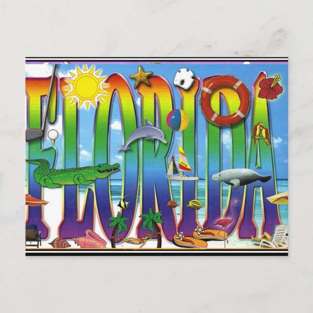 Cartão postal Flórida Vintage (Frente)