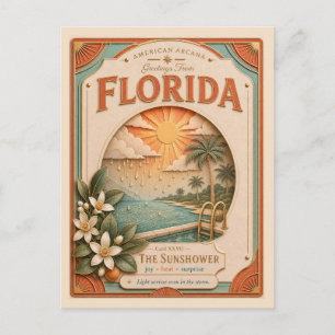 Cartão Postal Florida Vintage Paper Cut American Arcana