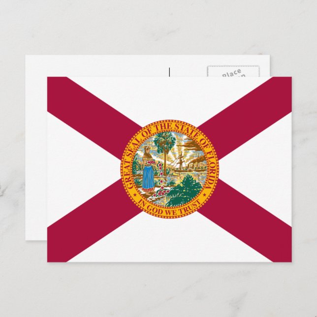 Cartão Postal Floridian Flag, Flag da Florida (Frente/Verso)
