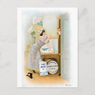 Cartão Postal Flour Bakery Vintage Comida e arte