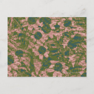 Cartão Postal Flower camouflage pattern