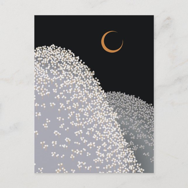 Cartão Postal Flower Mountain Vintage Padrão Japonês (Frente)