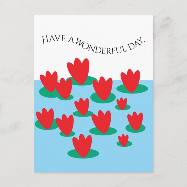 Cartão Postal Flowers on a pond (Frente)