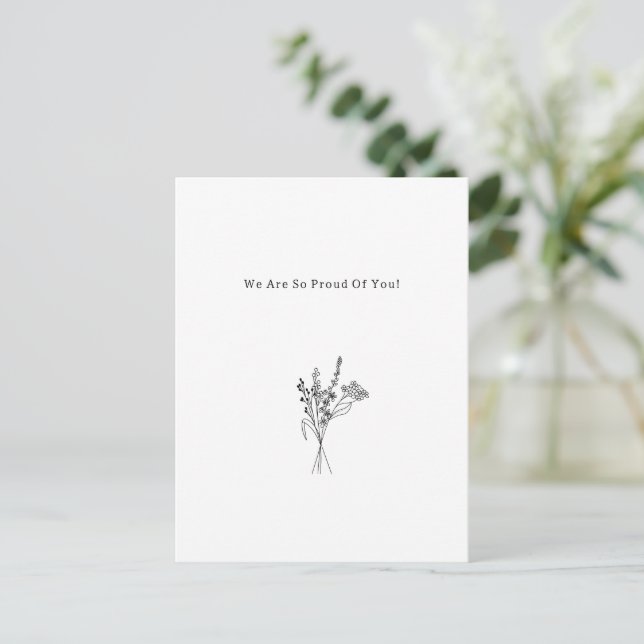 Cartão Postal Flowers Sweet And Cute Proud Of You Quote Card (Em pé/Frente)