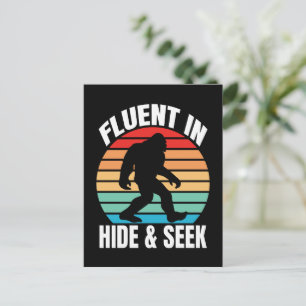 Cartão Postal Fluente em Esconde-Esconde Funny Bigfoot