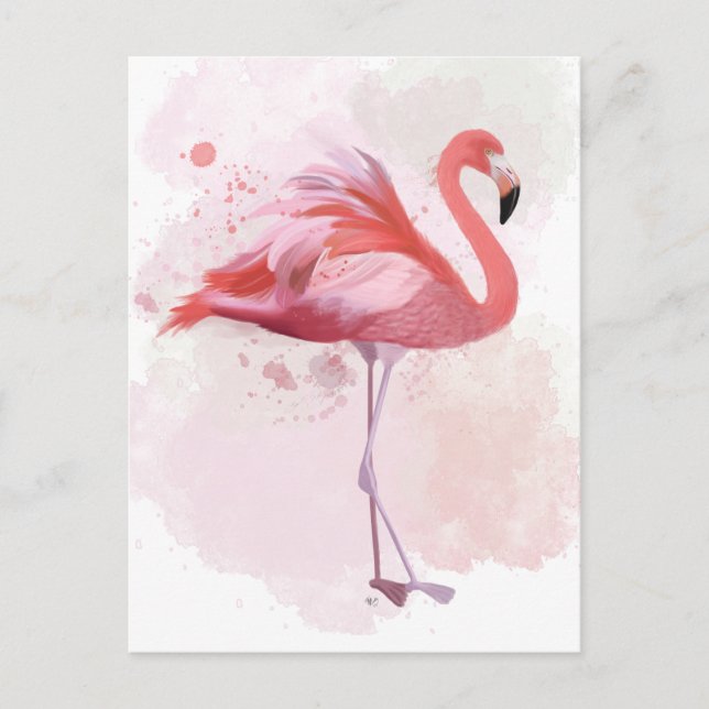 Cartão Postal Fluffy Flamingo (Frente)