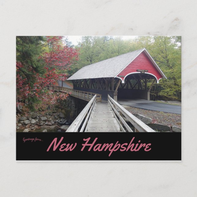 Cartão Postal Flume Covered Bridge New Hampshire (Frente)