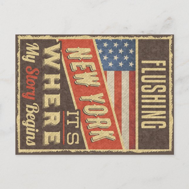 Cartão Postal Flushing New York (Frente)