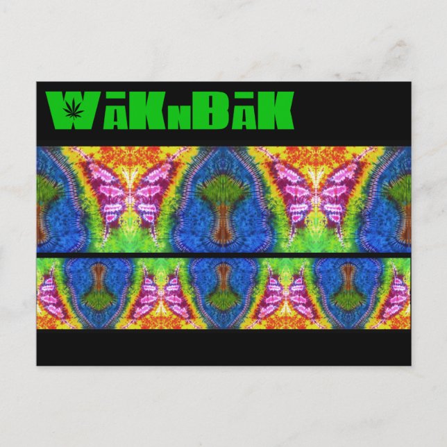 Cartão Postal "Flutter Mural" Postcard tingida com amarração (Frente)