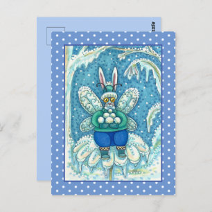 CARTÃO POSTAL FLUTTERBUN WINTER WONDERLAND, BUNNY RABBIT