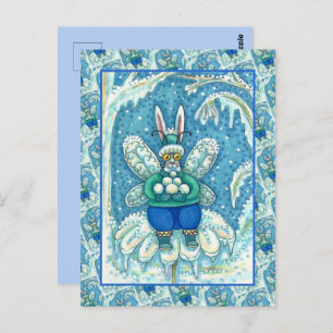 CARTÃO POSTAL FLUTTERBUN WINTER WONDERLAND, BUNNY RABBIT