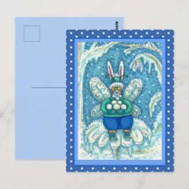 CARTÃO POSTAL FLUTTERBUN WINTER WONDERLAND, BUNNY RABBIT