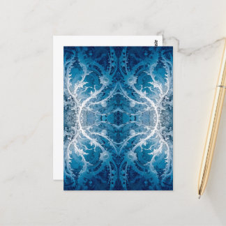 Cartão Postal Fluxo Cósmico Sagrado - Simetria de Prata Azul