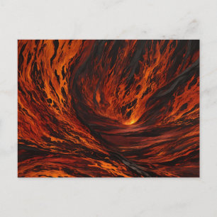 Cartão Postal Fluxo de Fiery Abstrato vulcânico