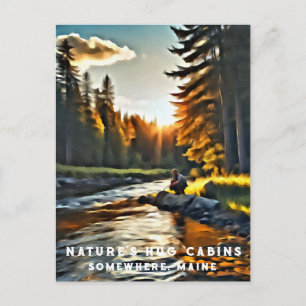 Cartão Postal *~* Fluxo de Pesca Art Man Nature AP49